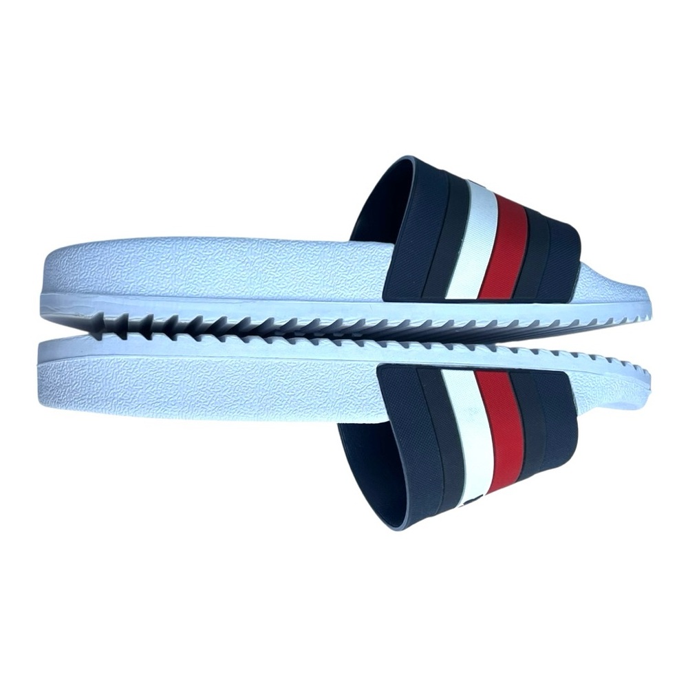 Tommy Hilfiger Riker Slide/Sandal White Sole Classic Hilfiger Spellout Sz 9 Pool View 6